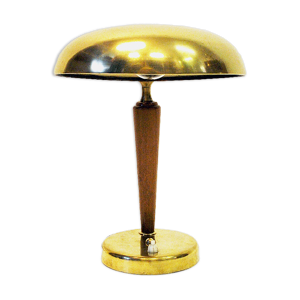 Lampe en laiton et chêne