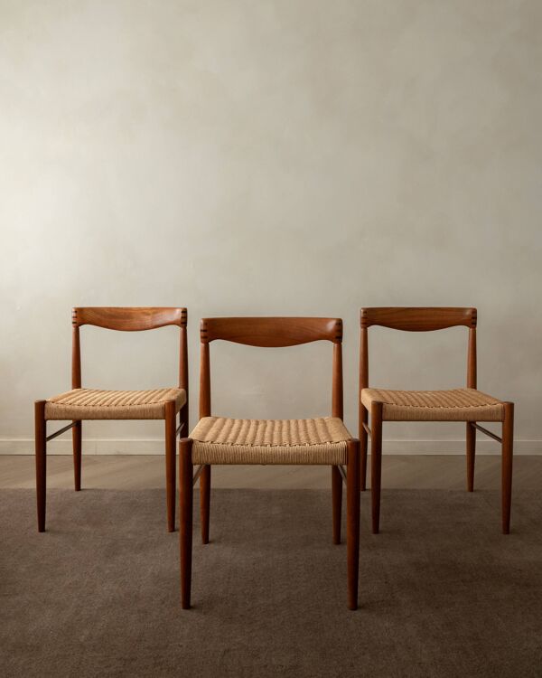 Chaises de salle à manger vintage en teck danois par H.W. Klein pour Bramin, années 1960, ensemble de 3