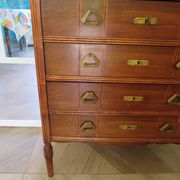 Art Deco chest of drawers - 4 drawers - locks - checkered wood veneer top - 50s