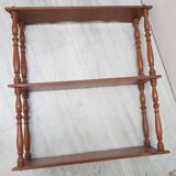 Turned wooden shelf