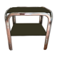 Chrome end table/side table and smoked glass