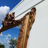 Miroir de Cheminée 19 éme en Bois et Stuk Doré