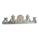 Ancient altar candlestick with cartagloria in gilded wood from the 18th century