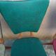 6 vintage 1950 Skaï chairs and wood