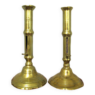 Pair of eighteenth-century bronze candle holders