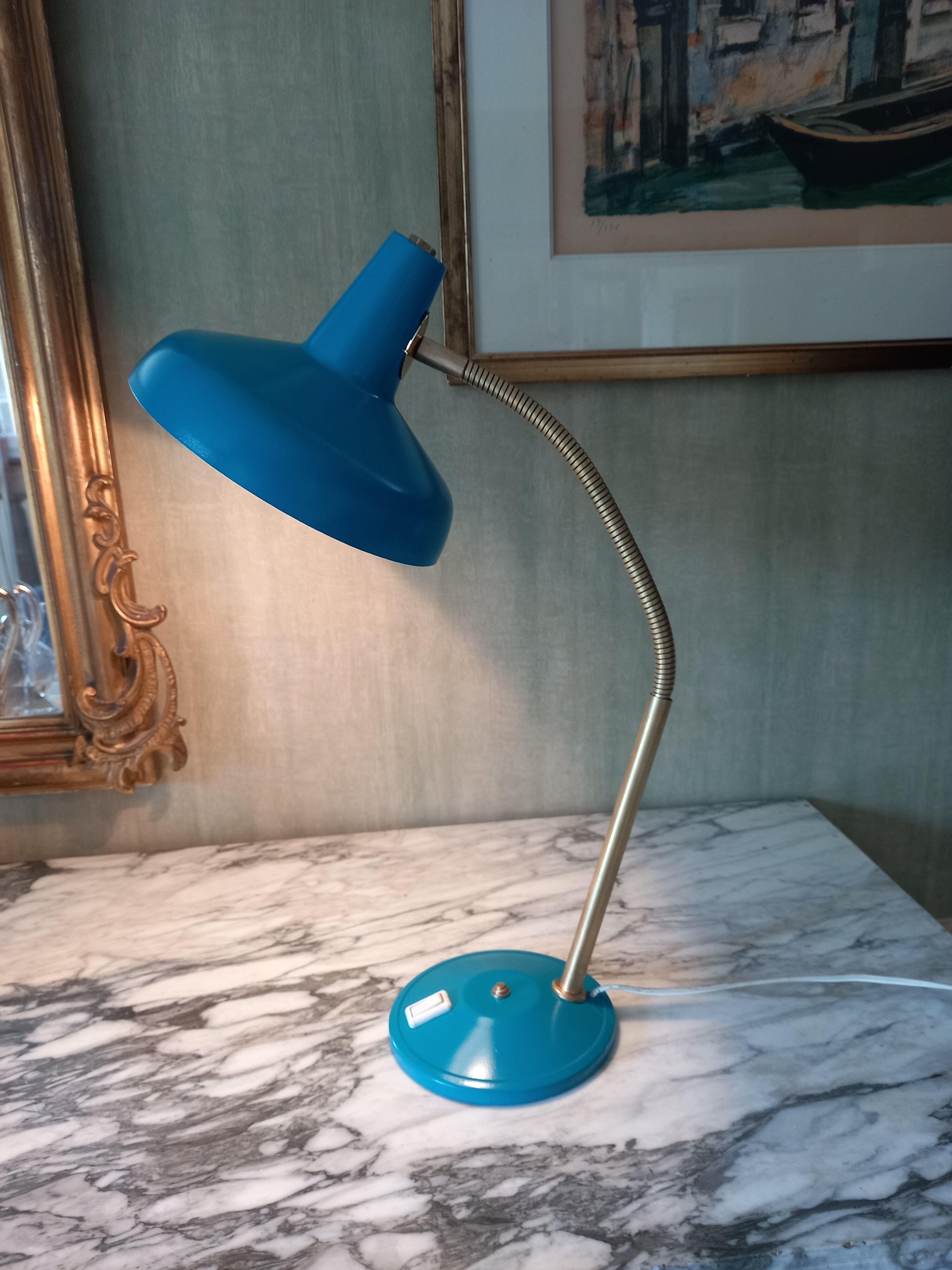 Vintage blue desk lamp