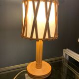 Louis Sognot vintage rattan lamp