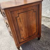 Transition louis xv louis xvi chest of drawers in cherry wood 4 drawers from the 18th century