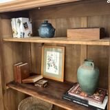 Armoire vitrine chêne massif