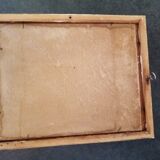 Oil painting on panel cow grazing