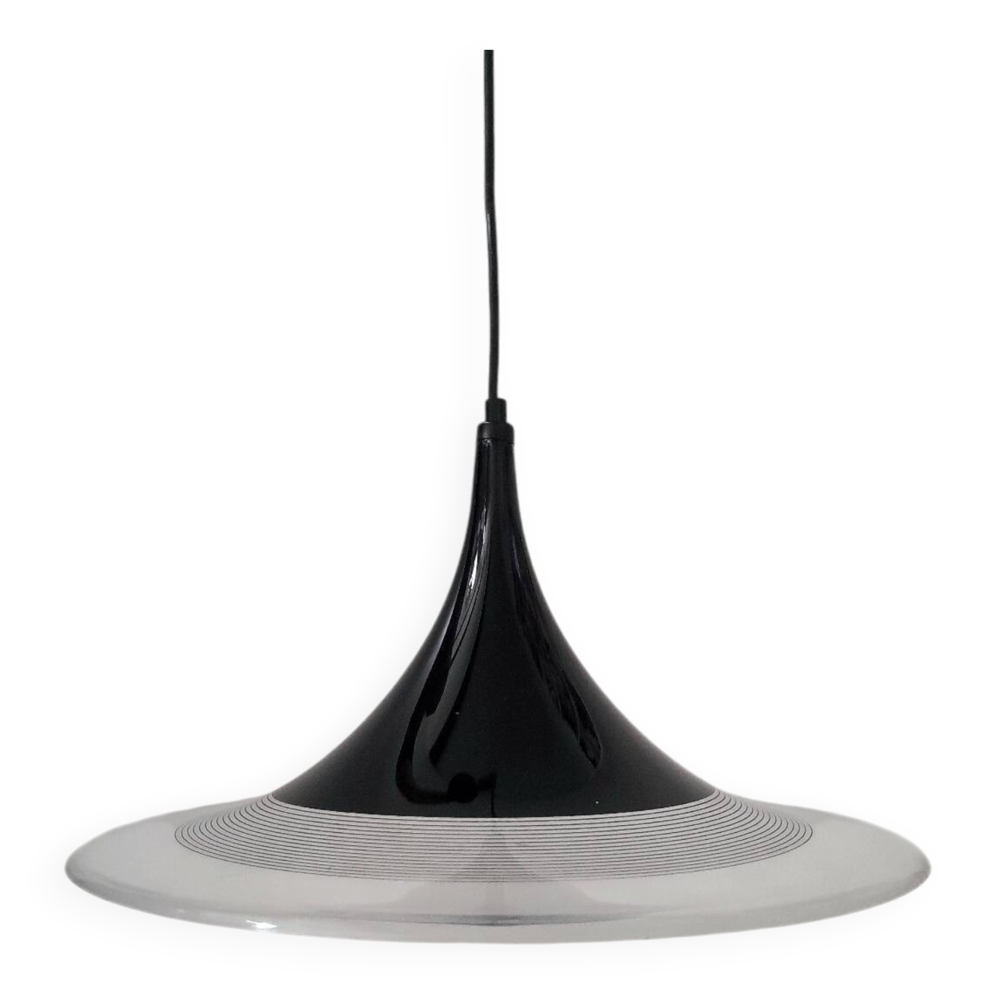 Large Meblo Guzzini trumpet pendant light from the 70s