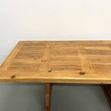 Savoyard monastery table in solid pine, circa 1970