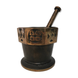 Bronze mortar, Art Deco, signed "The bronze"