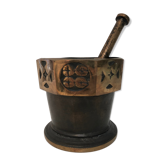 Bronze mortar, Art Deco, signed "The bronze"