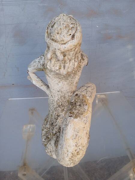 Gargoyle in cement mermaid bugle cathedral ep 1950