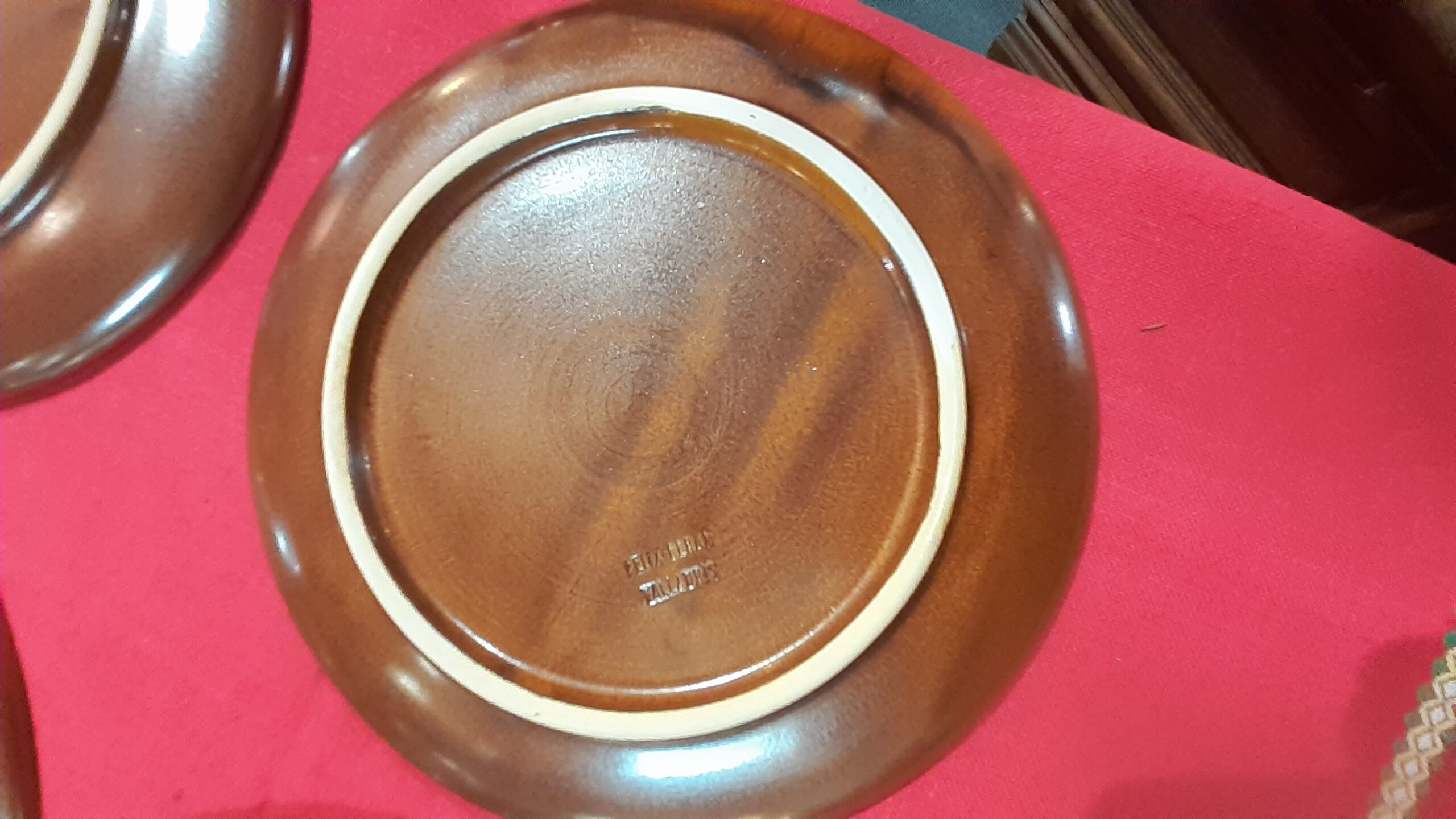 Flat plates set of 6, vallauris felix ceram