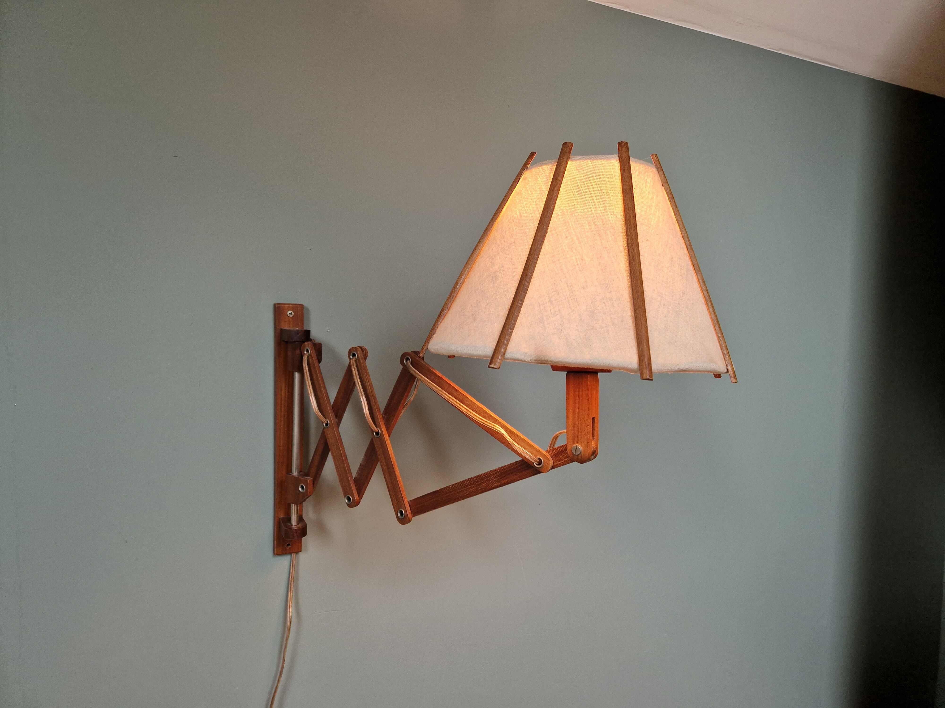 Scandinavian scissors wall lamp, 60s