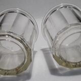 2 pots à confiture anciens en verre 500g