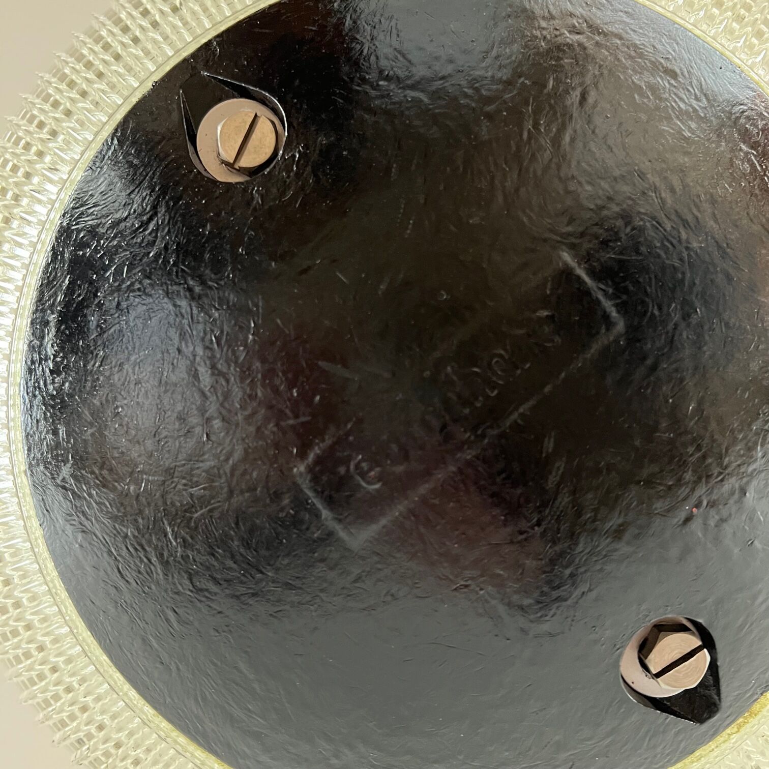 Parisian glass holophane mid-century globe pendant light