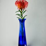 Soliflore Sommerso blue in Murano glass, Italy, 1970