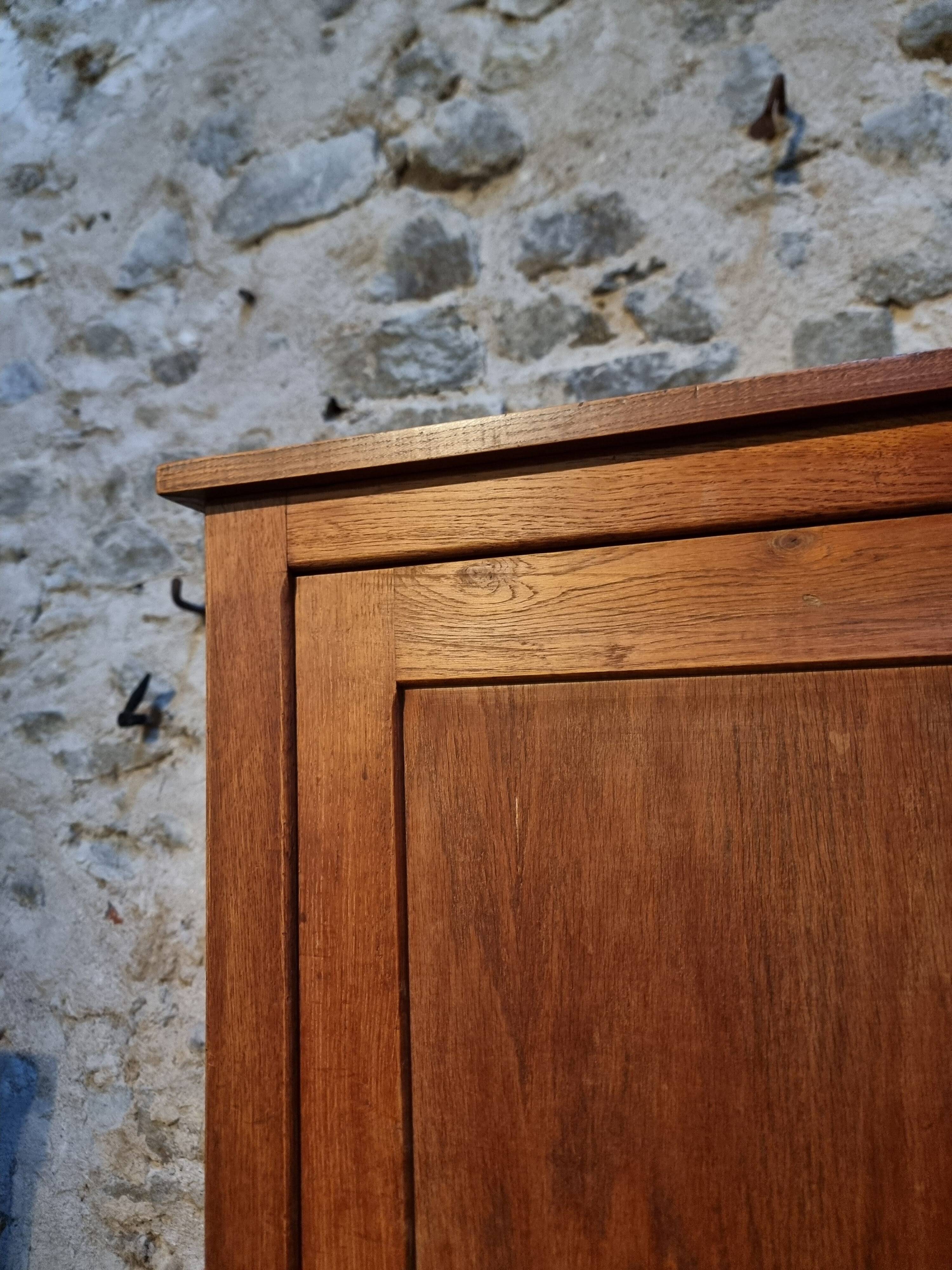 Oak sliding door wardrobe, 1920s