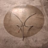 70's table Smoked glass, chrome legs