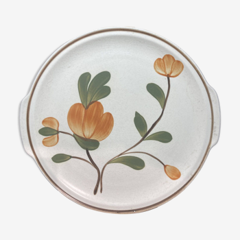 Ceramic serving dish decorated with Gien earthenware flowers