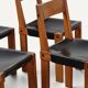 Set of 4 S24 chairs by Pierre Chapo – Solid elm and black leather – 1970