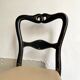 Napoleon III chair in black wood and beige skaï