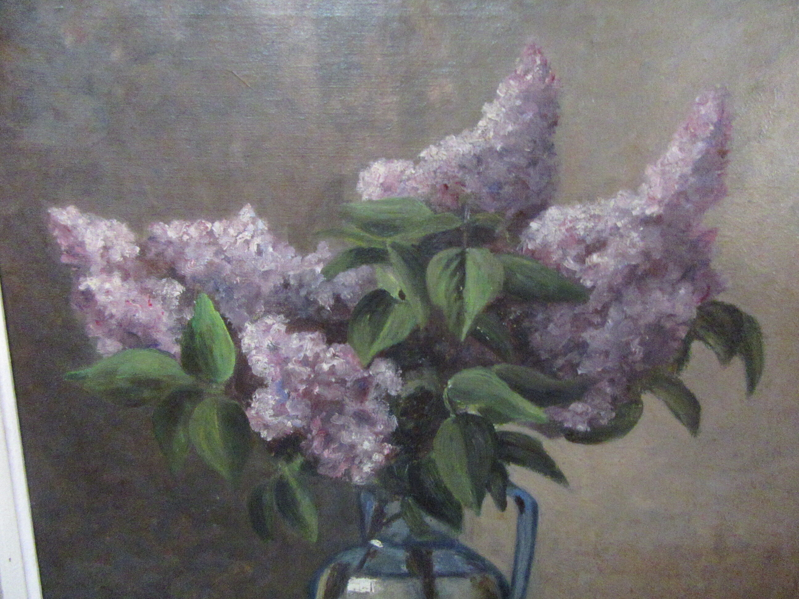 Huile sur toile bouquet de lilas de l lechevalier
