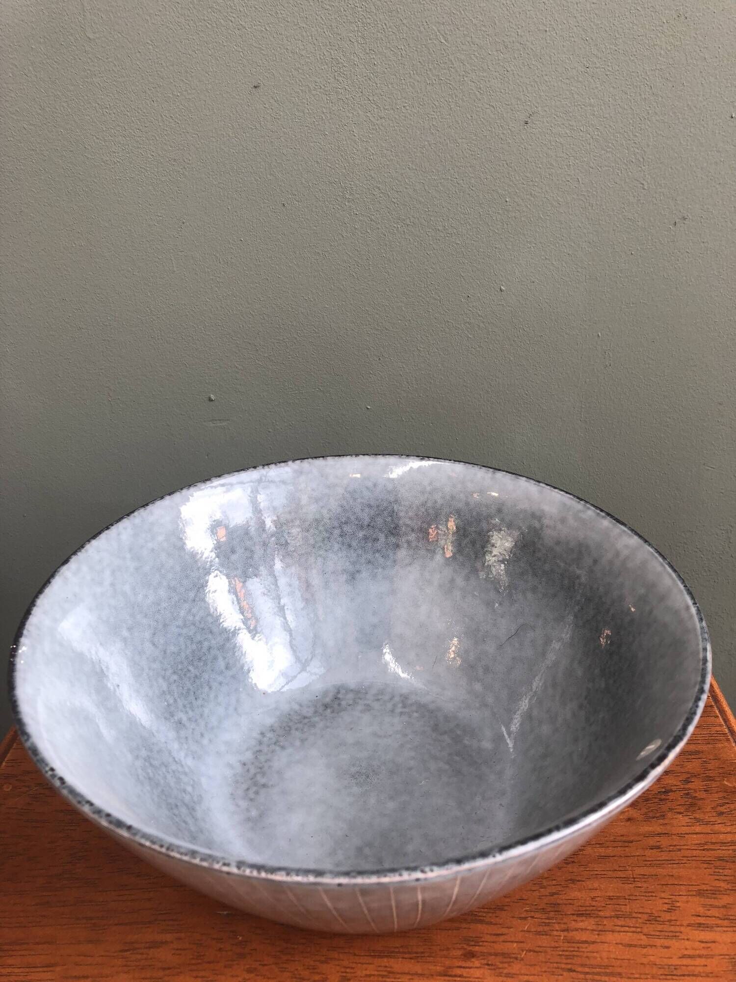 Blue earthenware dish