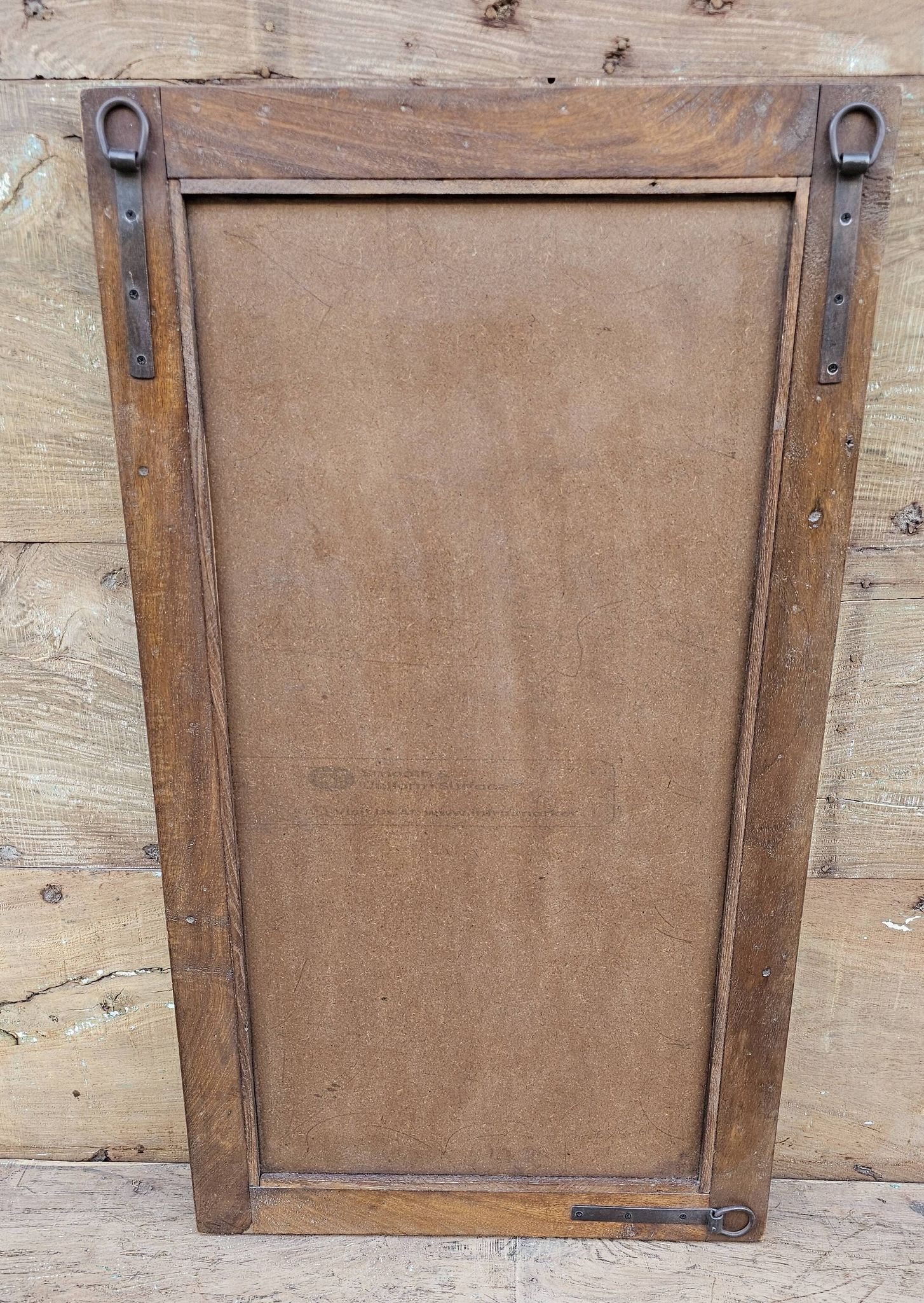 Antique Art Deco mirror in Burmese teak.