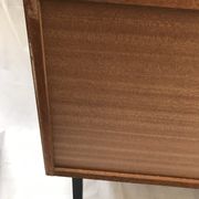 Lacquered 3-drawer chest with rosewood veneer.