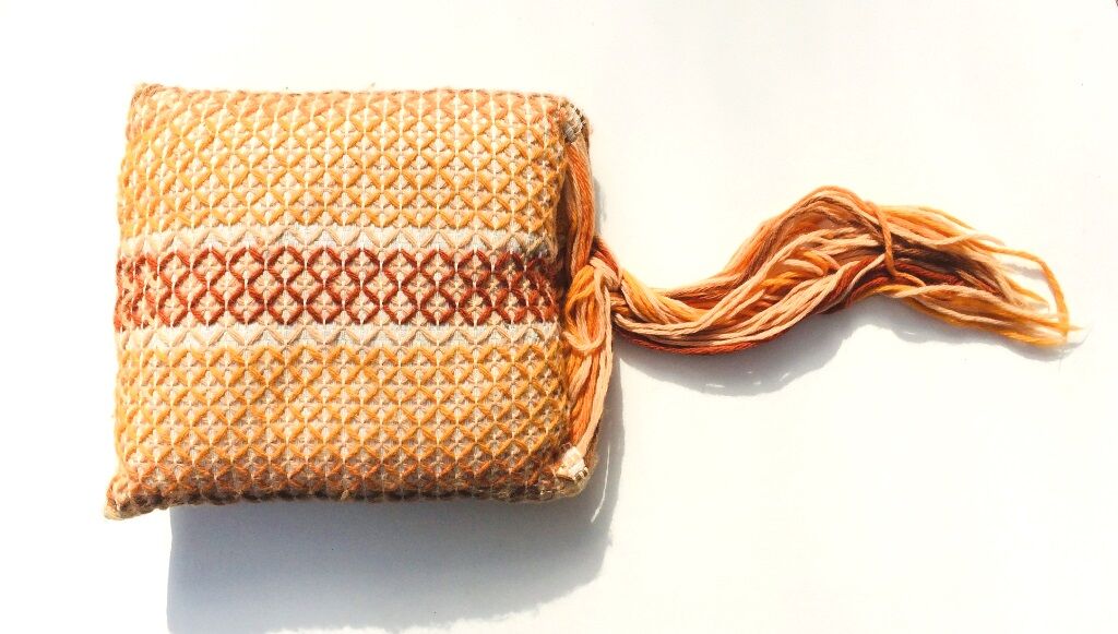 Vintage 70s knit cushion