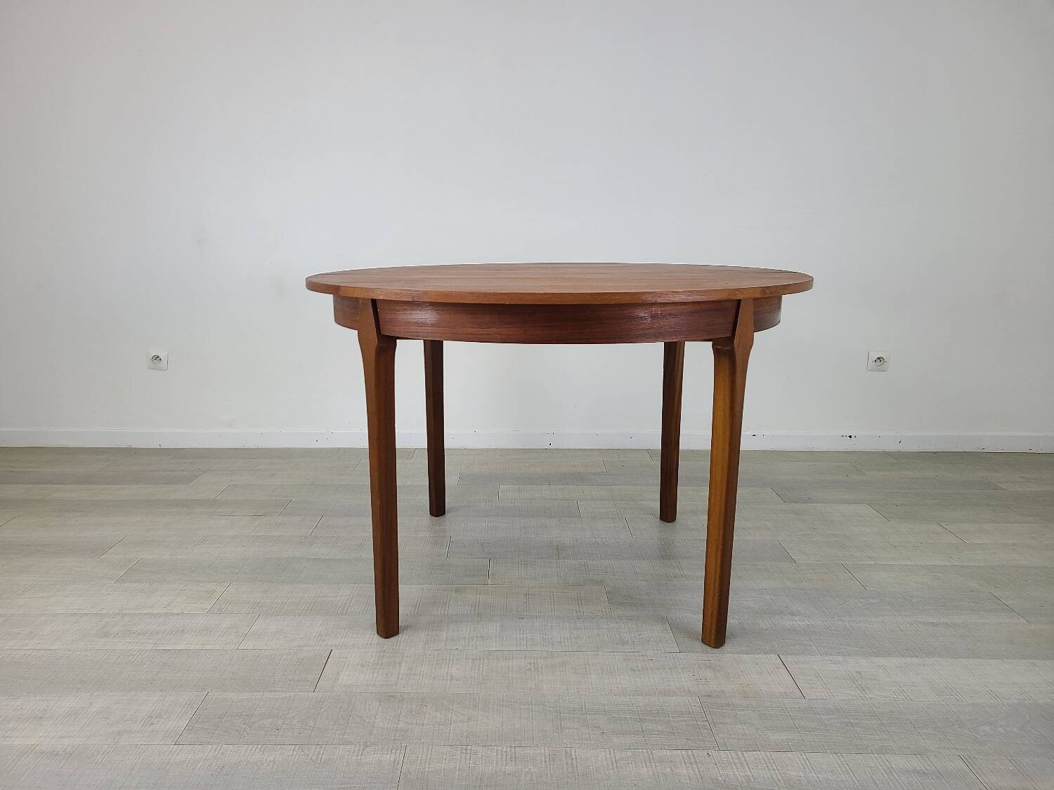 Danish round dining table Scandinavian teak vintage 1960s
