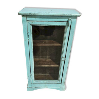 Vitrine murale en teck birman