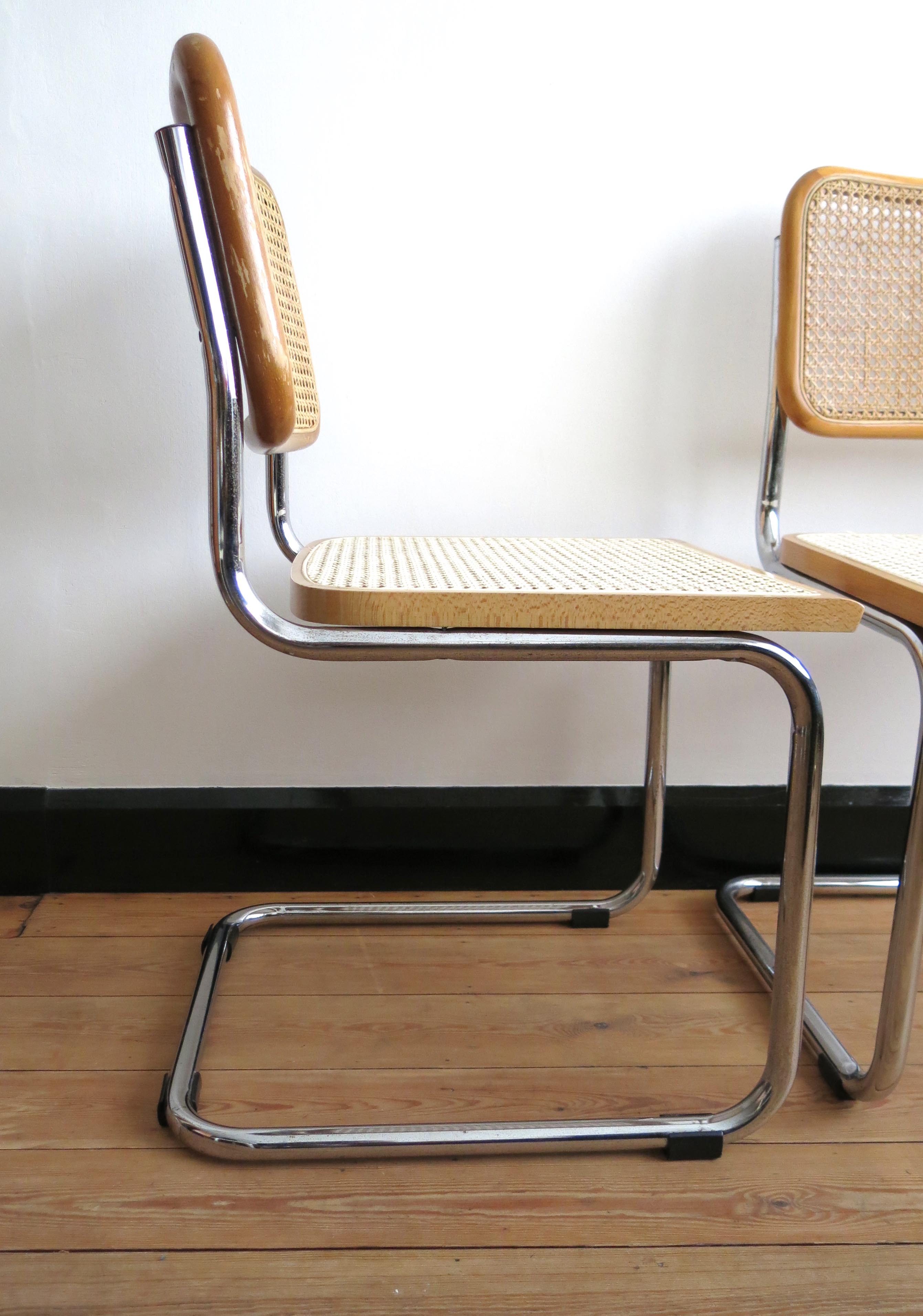 Duo of chairs Cesca B32 by Marcel Breuer