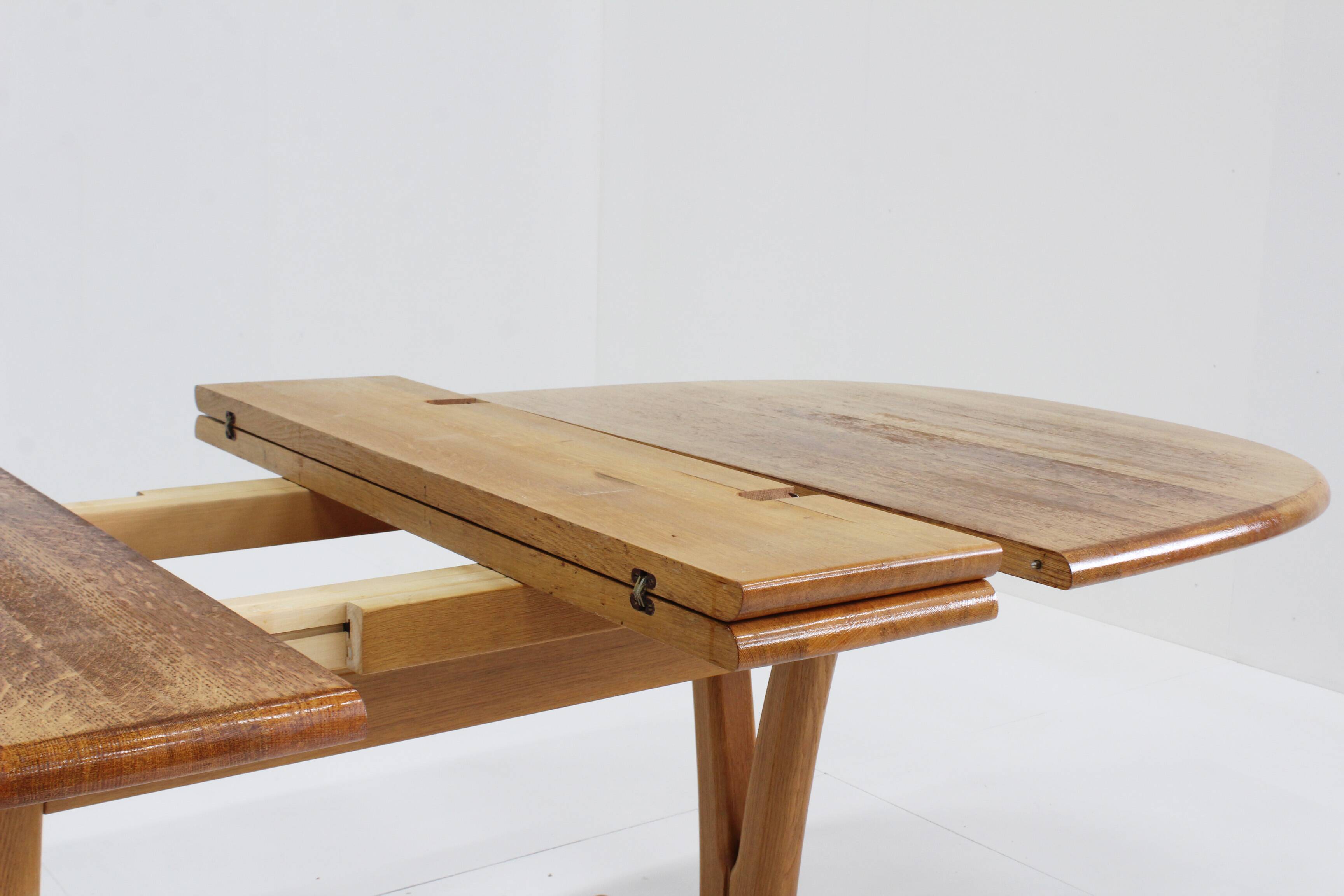 Vintage Danish extendable dining table solid wood Holstebro Mobilfabrik