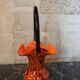 Blown glass basket vase