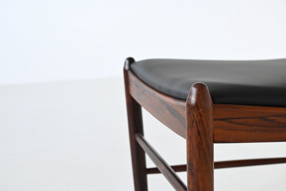 H. Vestervig Eriksen set of nine dining chairs rosewood Tromborg Denmark 1960