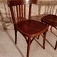 Pair of curved wooden bistro chairs 4 50s bars