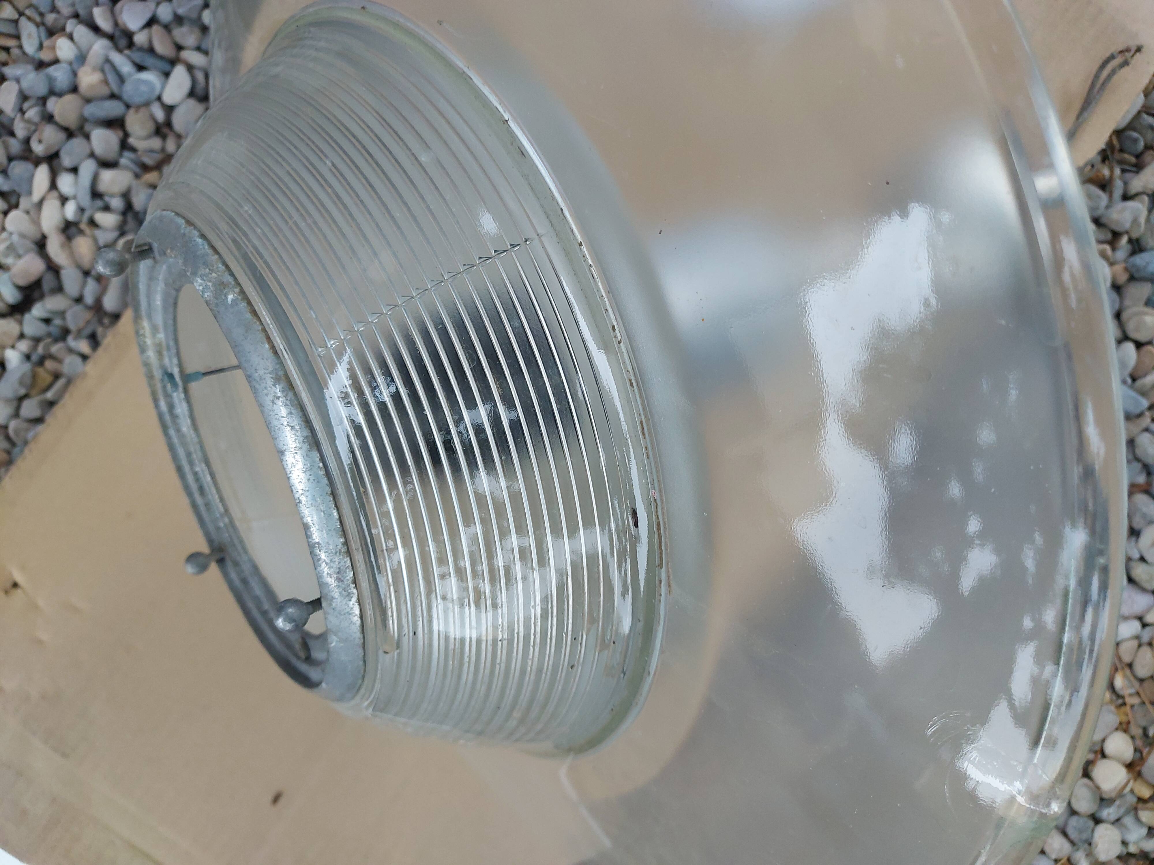 Holophane art deco glass pendant light