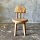 Small child's chair in natural blond teak back with three bars