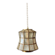 Vintage mother-of-pearl and brass lampshade pendant light