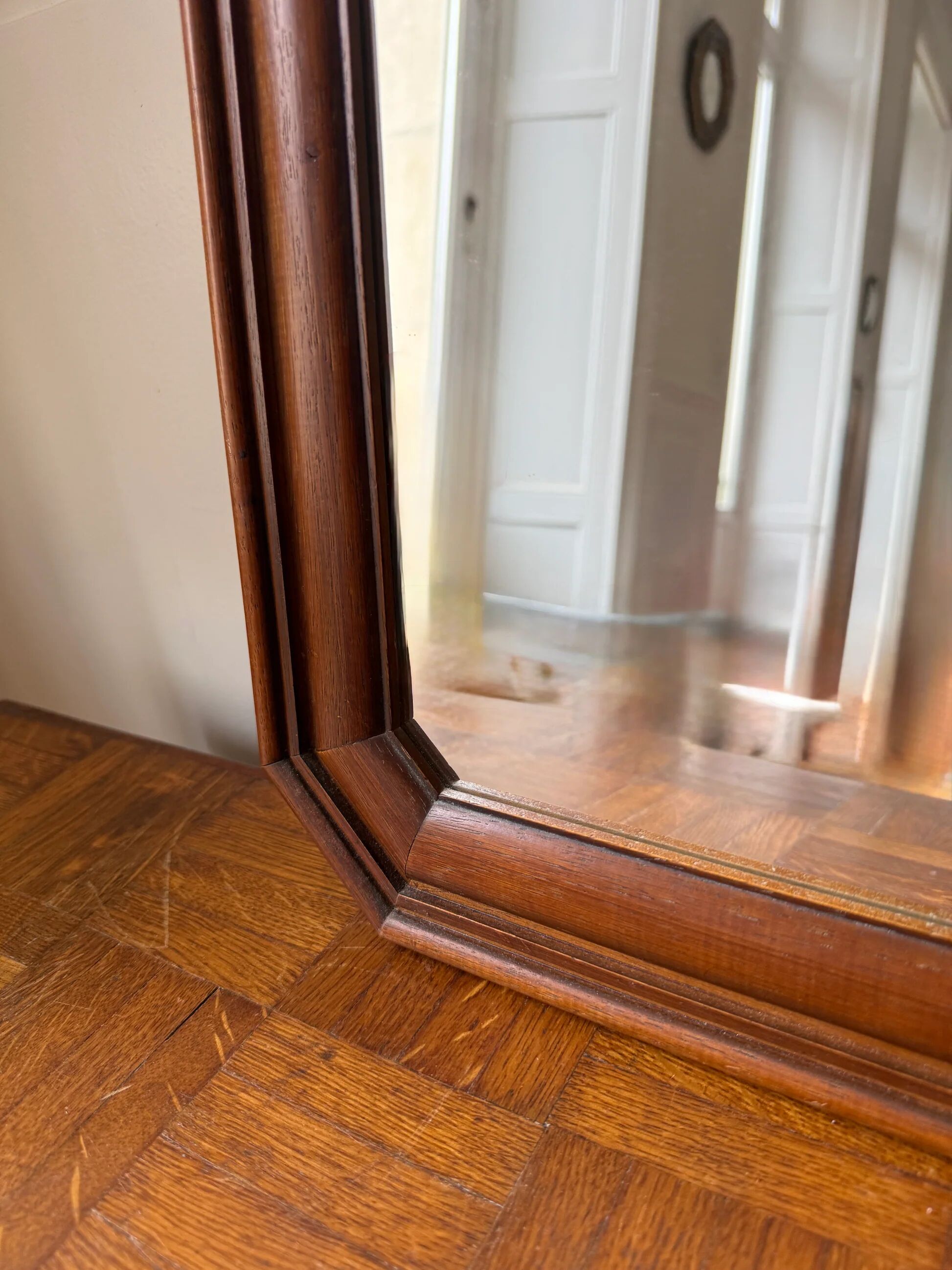 Antique wooden framed mirror