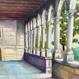 Old oil painting on canvas