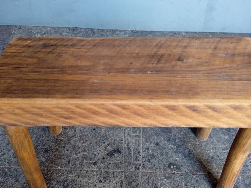 Bench / stool 50 cm old solid wood with patina