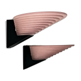 Pair of wall lamps a v mazzega murano italy stylized shape