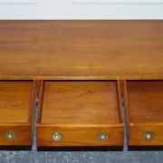 Vintage Military Campaign Coffee Table in Yew Wood and Brass