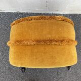 Golden yellow velvet pouf